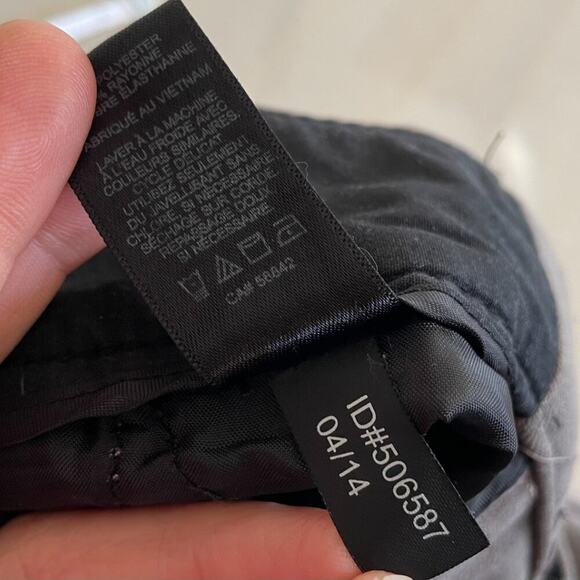 Express Editor Taupe/Beige/Neutral Straight Leg Trousers Mid Rise, Slim, 8R - Picture 12 of 15